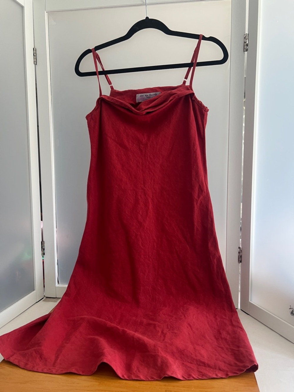 Of the earth hemp summer dress red S